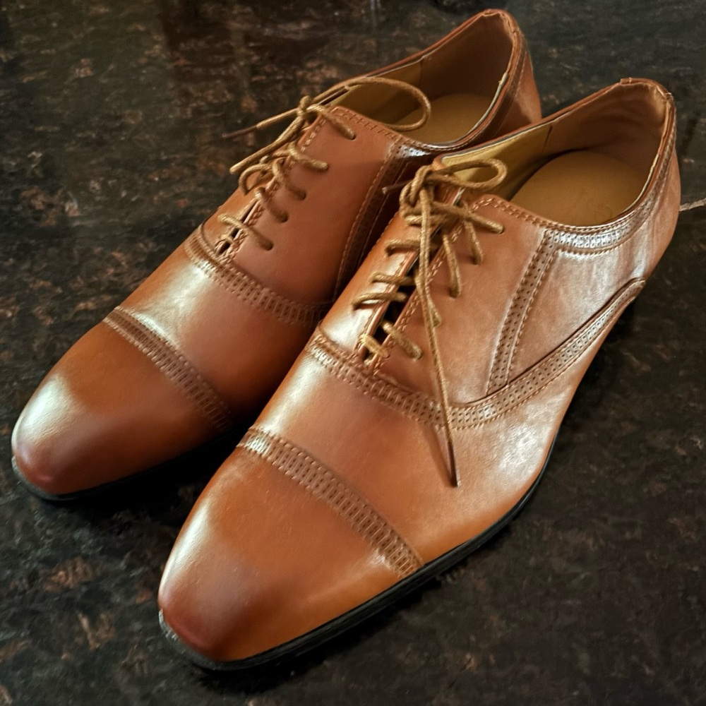Gino Pheroni Dallas Lace Up Dress Shoes Tan Size 13 Work Office Event Party